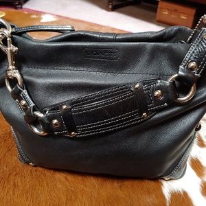 Coach Black Leather Carly Hobo
